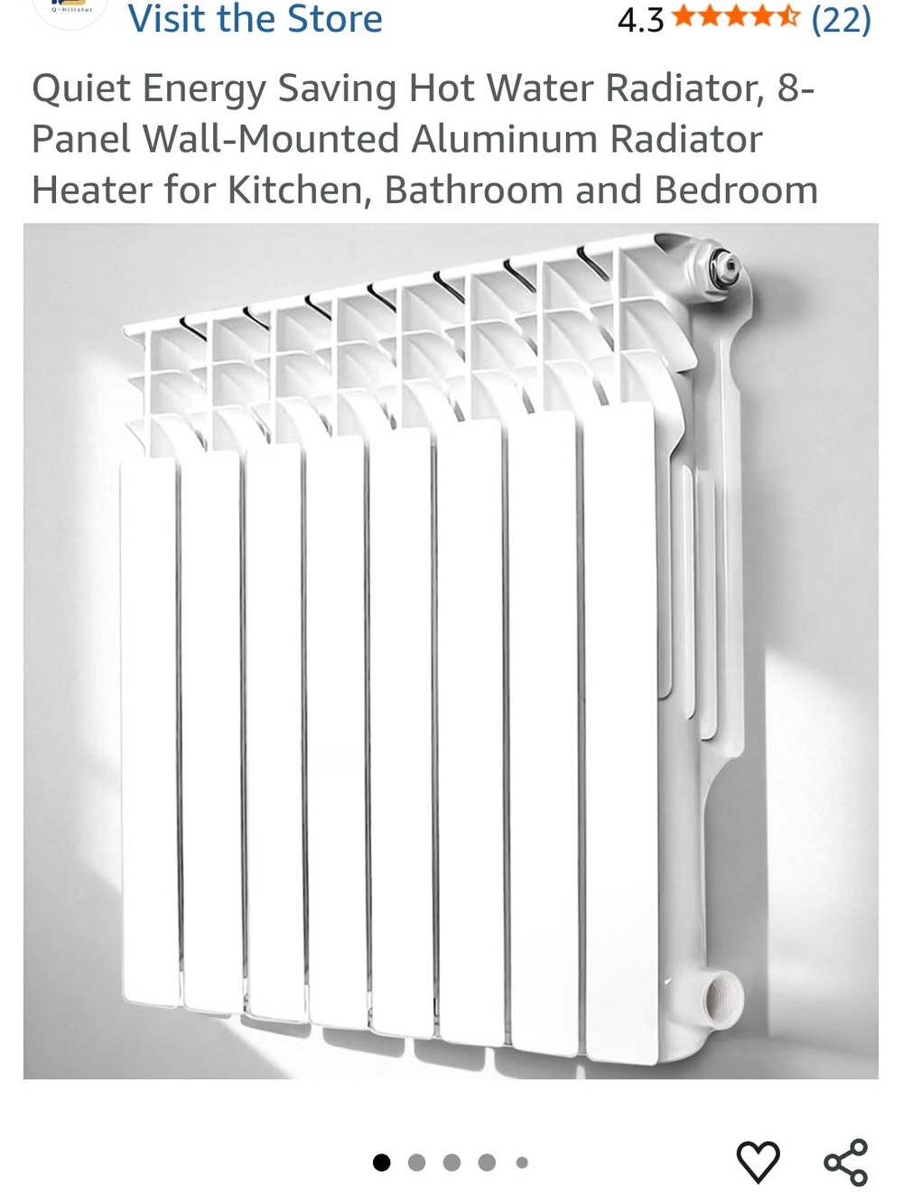 White Wall-Mounted Aluminum Radiator Heater - Brand Not Visible